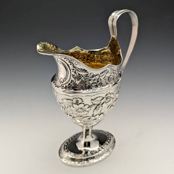 1797年 英国アンティーク ジョージアン 純銀製 クリームジャグ 191g